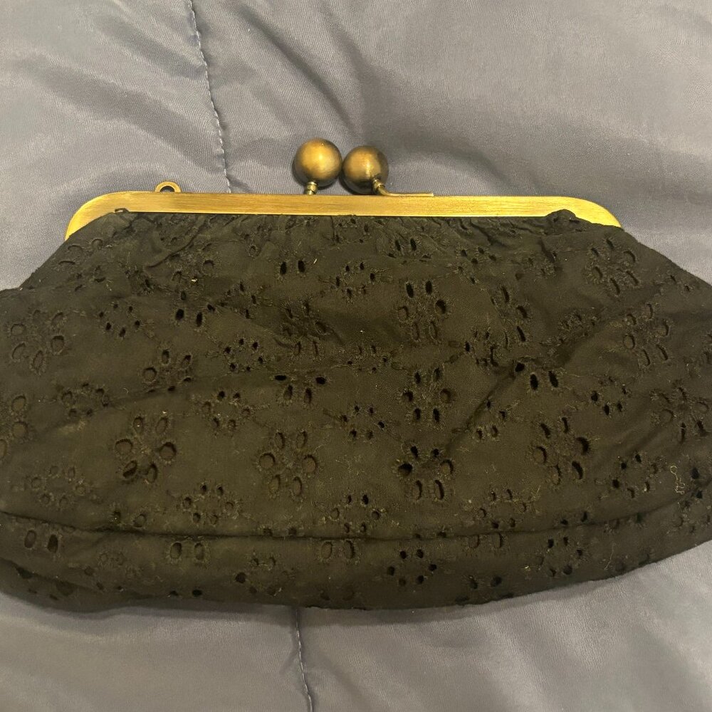 Tara Jarmon for Target black eyelet clutch